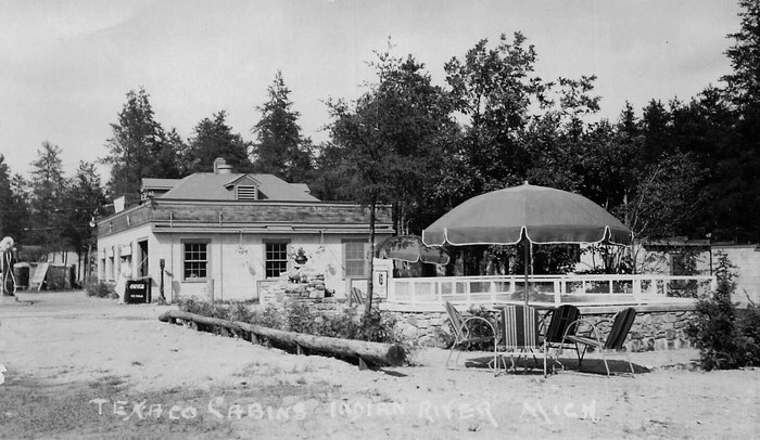 Indian River Michigan Rppc Postcard C1920s Texaco Cabins Gas Station 88